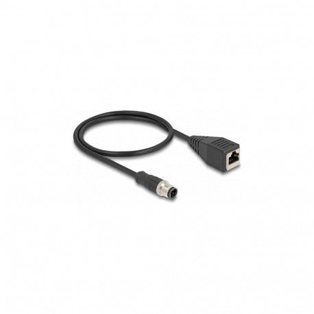 "Delock M12 Adapterkabel D-kodiert 4 Pin Stecker zu RJ45 Buchse 50 cm"