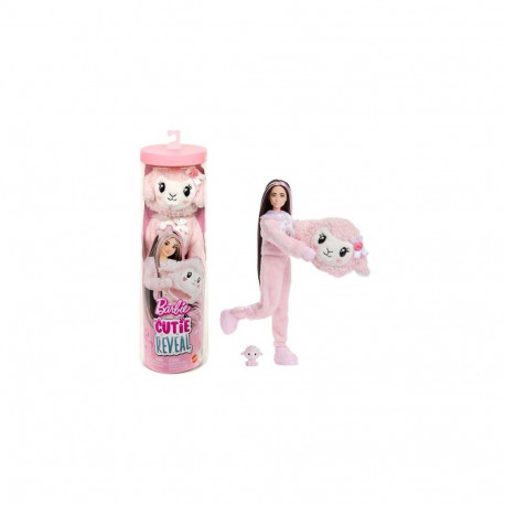 Barbie Cutie Reveal Doll &amp; Accessories, Cuddly Series Lamb with 10 Surprises