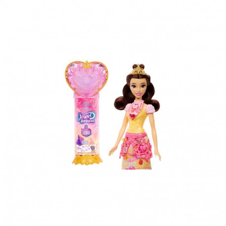 Disney Princess Jewel Reveal Belle Fashion Doll w/ 8 Surprises Including Gem Box & Accessories