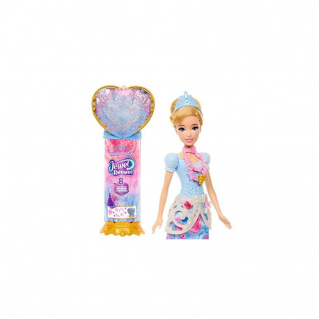 Disney Princess Jewel Reveal Cinderella Fashion Doll w/ 8 Surprises Including Gem Box & Accessor