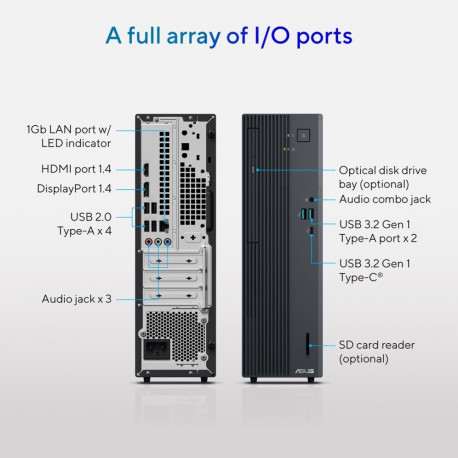Desktop Computer - ASUS ExpertCenter P500 SFF, Intel Core i5, 16GB RAM, 512GB SSD, Grey