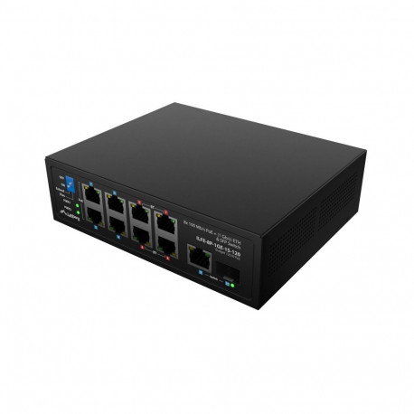 Lanberg Switch PoE 4xBT 4xAT SFP/ETH Din Unmanagment Fast Ethernet | ILFE-8P-1GE-1S-120 | Unmanaged 