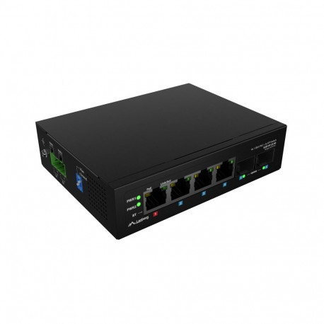 Lanberg | Switch Light IndustrialPoE 1xBT 3xAT 2xSFP Din Unmanagment Gigabit Ethernet | ILGE-4P-2S-9