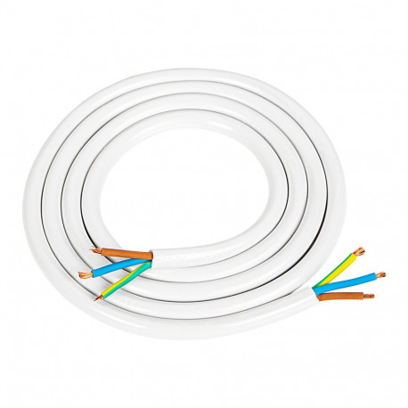 73-906# elektrikaabel 3x1,5 1,3m valge
