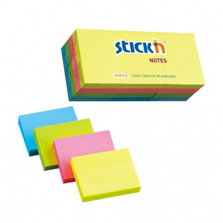 Note paper 38x51mm  StickN  12х100  pastel colours