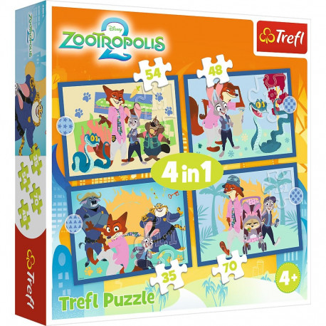 TREFL DISNEY ZOOTROPOLIS Puzzle Set 4 in 1