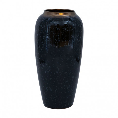 Vase TITAN STONE D17xH32cm, black/grey