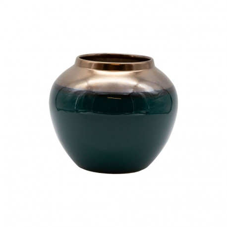 Vase TITAN STONE D20xH18cm, dark green
