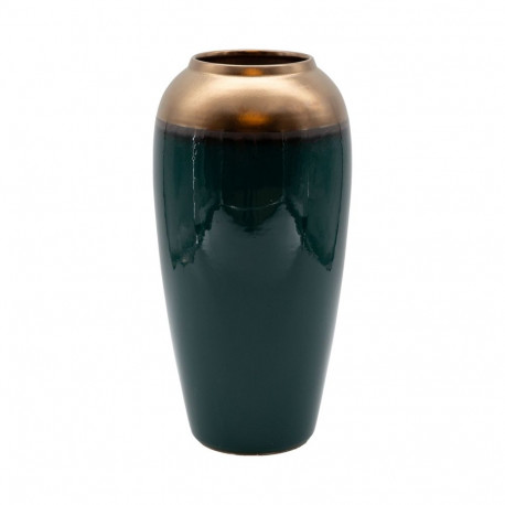 Vase TITAN STONE D17xH33cm, dark green