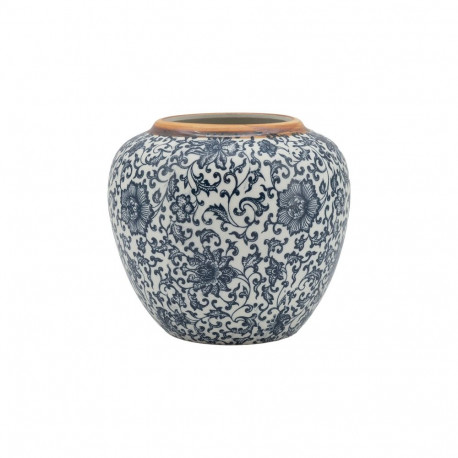 Vase TITAN STONE D20xH18cm, blue flower