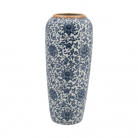 Vase TITAN STONE D17xH34cm, blue flower