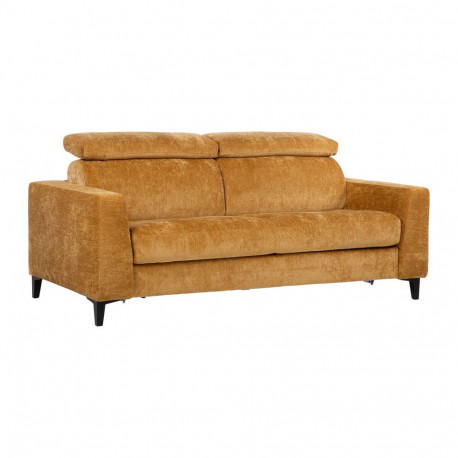 Diivanvoodi FRODE vedrumadratsiga 204x100xH90/108cm, kollane