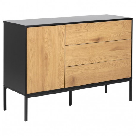 Kummut SEAFORD 120x40x82 cm, metsik tamm/must
