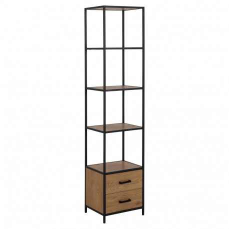 Riiul SEAFORD 42x35x185 cm, metsik tamm/must