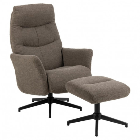 Tugitool LONDON koos jalatoega recliner, taupe