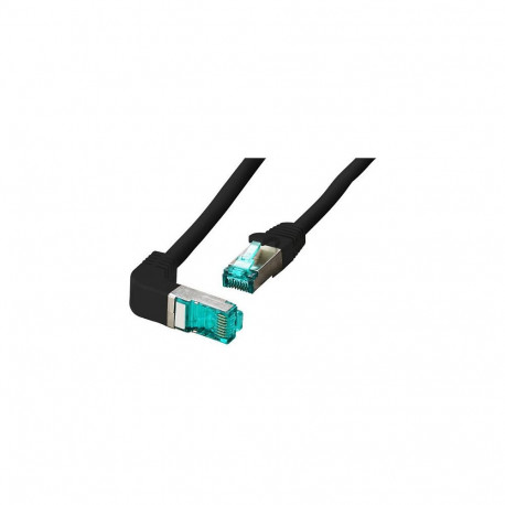 "EFB RJ45 Patchkabel Cat.6A S/FTP LSZH 1x90 schwarz 0,5m"