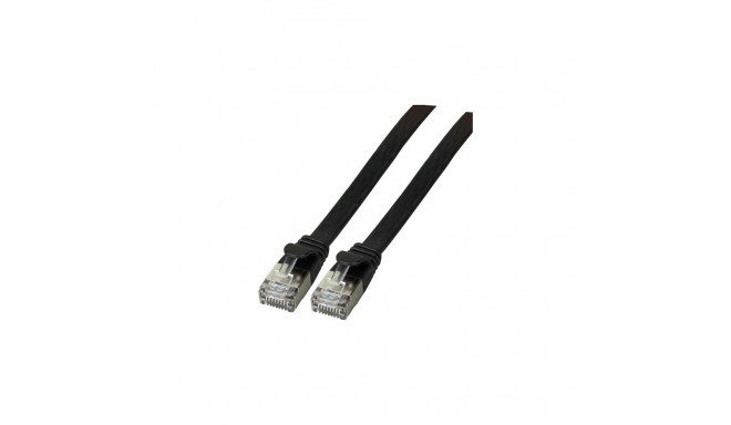 "EFB RJ45 Flachpatchkabel Cat.6A U/FTP PVC schwarz 1m"