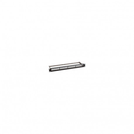 EFB jaotuspaneel 19" 1HE 24-port metallist 24x Keystone slimline CAT6a, must