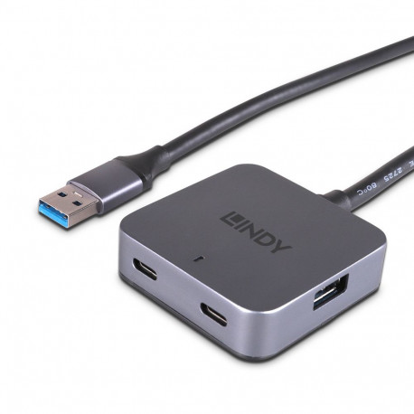 USB Hub - LINDY USB 3.0 Hub, 4 Ports Extension, 5 m, Black
