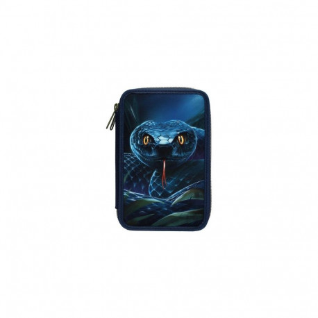 Dino World + Action Adventure World Double Pencil Case With Snake