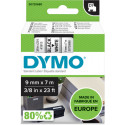 Dymo label printer tape D1 9mmx7m, black/white (opened package)