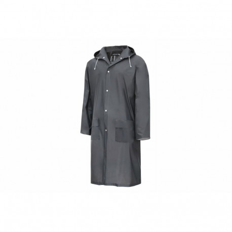 Lietusmētelis AUSSER, HOGERT, HT5K940-2XL, tumši pelēks, 2XL, 100% PVC, pilnīgi ūdensizturīgs, ar ka