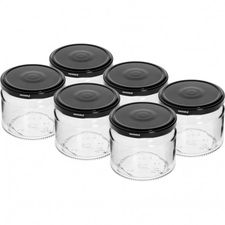 BROWIN 132330, 6 preserving jars, 330 ml, glass, Ø82, twist-off lids, airtight, suitable for pasteur