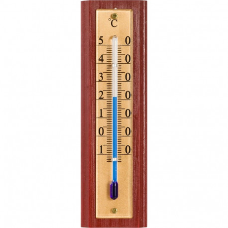 Bioterm 010500 indoor thermometer, -10 to +50°C, 12cm, wooden, hanging, gold scale