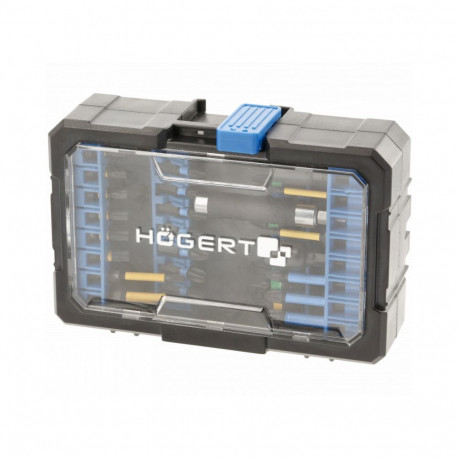 Hogert Impact Bits Set HT1S802, 32 pcs, 1/4 inch, S2 steel, magnetic tips, new, plastic packaging