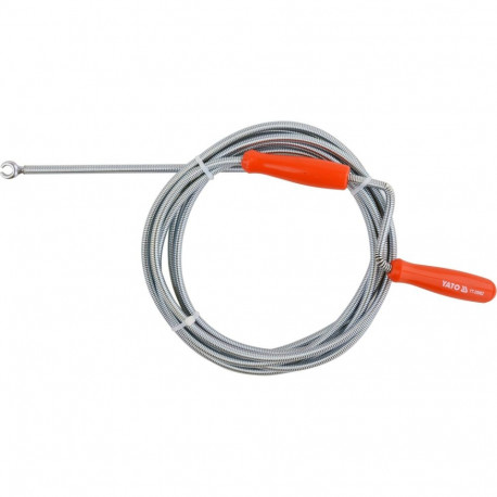 Yato drain auger YT-25002, 3 m, 6x1.3 mm, spring steel, U tip, PVC handle