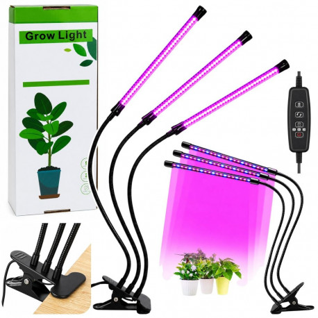 LED kasvulamp kolme mooduliga klambriga
