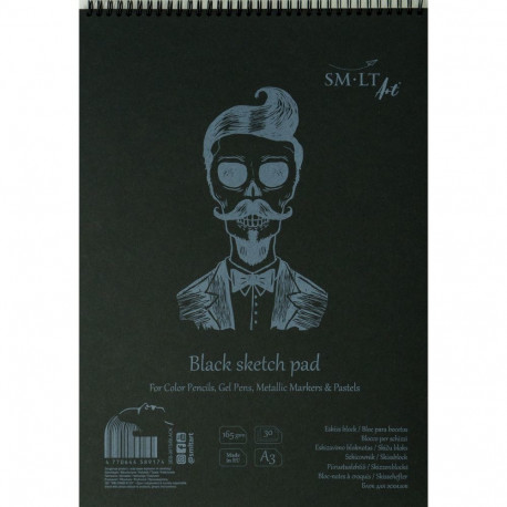 Sketch pads Authentic Black "SMLT ART" A3 165g 30sh black
