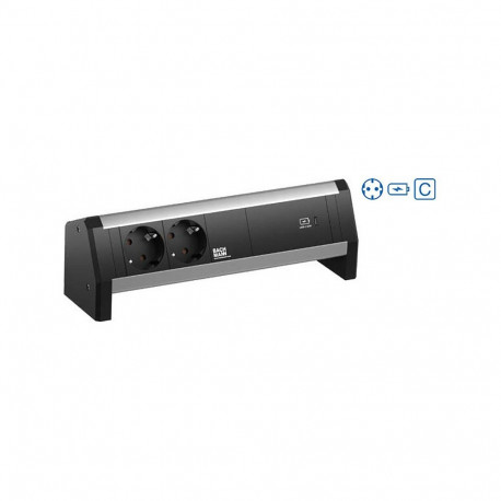 Bachmann lauapistikuriba 2x pistikupesa (CEE7) 1x USB C 30W laadija 1x CM GST18