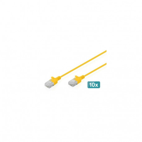 Digitus CAT 6 U-UTP Slim patch cable, 2 m, yellow, 10 pieces