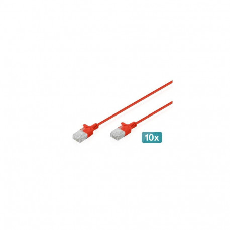 Digitus CAT 6 U-UTP Slim patch cable, 2 m, red, 10 pieces