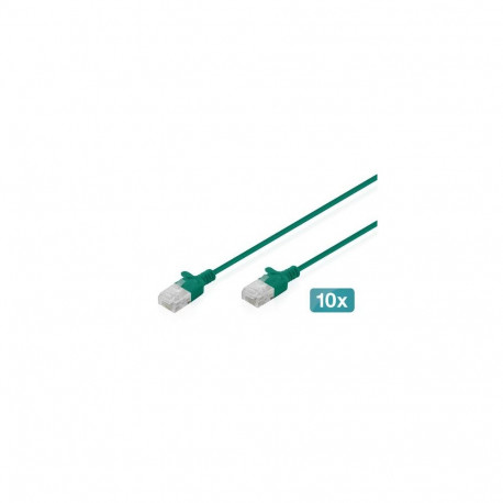 Digitus CAT 6 U-UTP Slim patch cable, 2 m, green, 10 pieces
