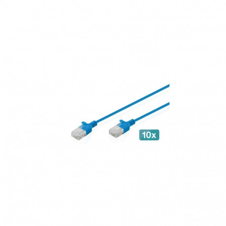 Digitus CAT 6 U-UTP Slim patch cable, 2 m, blue, 10 pieces