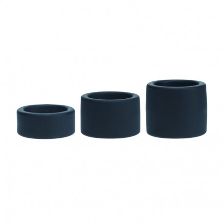 3-osaline vedelast silikoonist pallirihmade komplekt S/M/L, must