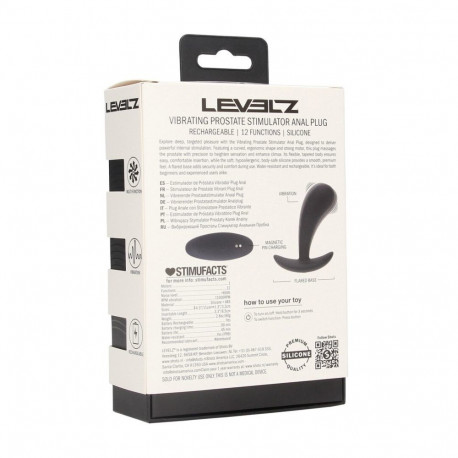 Vibrating Silicone Prostate Stimulator Anal Plug - S - Black