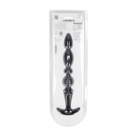 Multi Textured Silicone Flared Anal Probe - Black