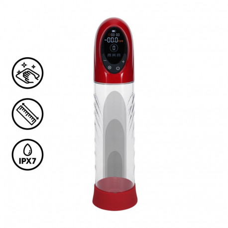 CyberPulse peenisepump automaatne veekindel, metallikpunane