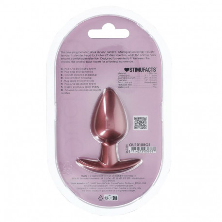 Smooth Silicone Anal Plug - Medium - 3.1 / 7,9 cm - Rose Gold