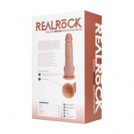 dildo vibreeriv tavaline sirge munanditega 9/23cm, beež