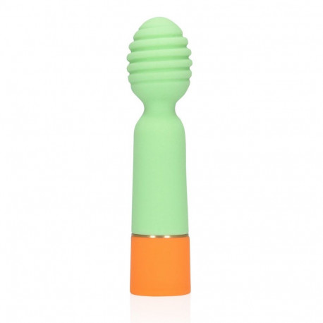 Ribbed Mini Vibrator with USB Charger - Spring Sage