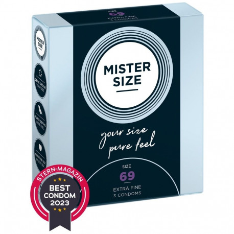 Prezerwatywy 69mm 3 szt. Mister Size