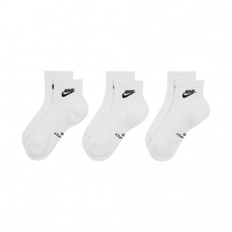 Nike sokid IH8523 901 Everyday Elevated 3 paari 35-37,5, valged