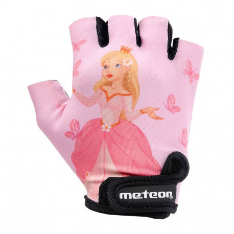 Rękawiczki rowerowe dla dzieci Meteor Princess Jr różowe 23377-23378-23379 XS
