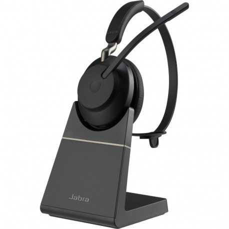 Jabra Headset Evolve2 65 MS Stereo Link 380a BT black mit Ladestation Zertifiziert für Microsoft Tea
