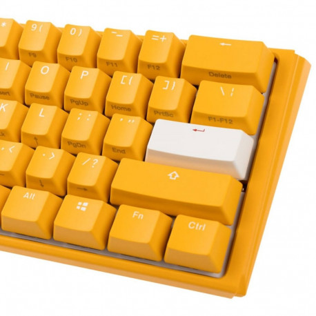Keyboard - Ducky One 3 Yellow Mini Gaming Keyboard MX-Clear Switches RGB LED 60% Layout Yellow