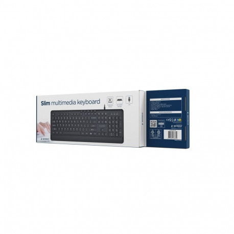 Keyboard - Gembird KB-MCH-05 Slim Wired Multimedia Keyboard, 104 Keys, 1.80 m USB, Black